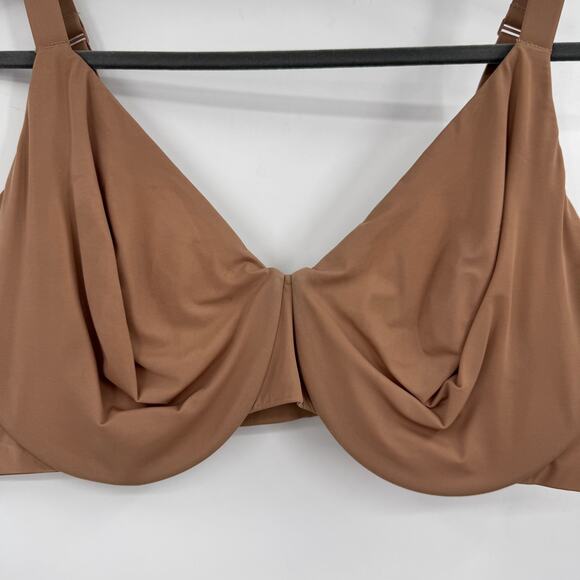 Skims Womens 42DDD Brown Full Coverage Adjustable Straps Ruched Underwired Bra - Picture 3 of 7